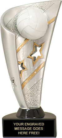Volleyball Banner Resin 3D Sport Trophy - 7 inch [RJBAN7-VB]