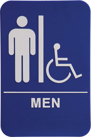 ADA 6 x 9 Blue/White Mens Accessible Restroom Sign [AJDA-201]
