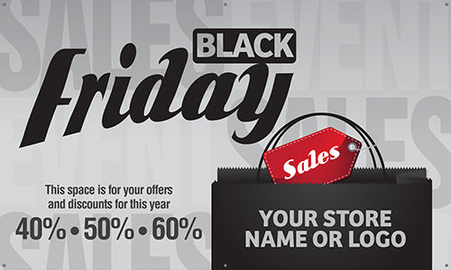 Black Friday Vinyl Banner- Shopping Bag [VB-BLKFR-BAG]