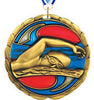 Swimming Epoxy Color Medal - Gold [MEC2-SW-G]