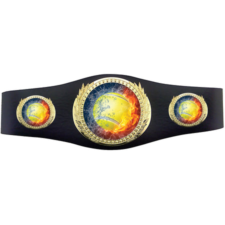 Tennis 40 inch Youth Triple Art Champion Award Belt - Fire & Water [C3SAB3-FNW-TN]