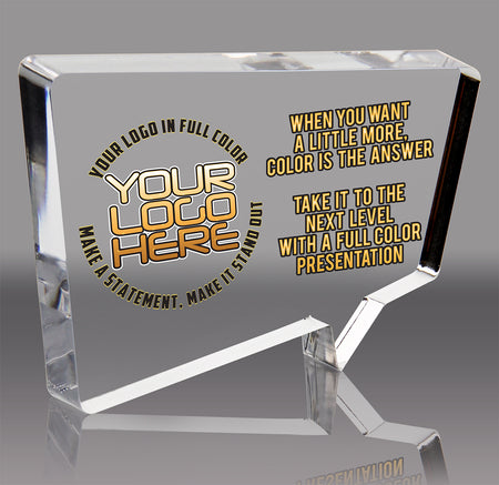 Speech Bubble Rectangle Full Color Acrylic Award - 8 x 5.5 inch [ATKBR-855-FC-Q]
