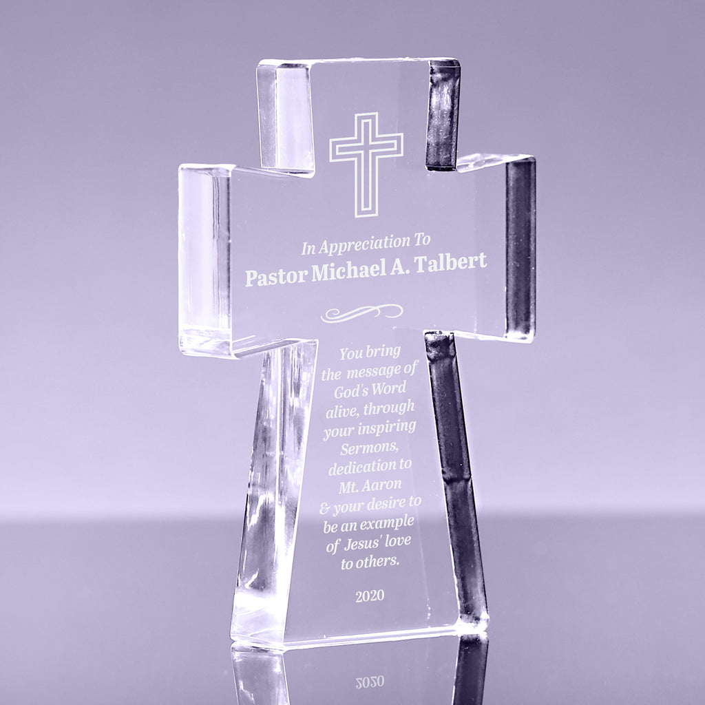 1 inch Thick Acrylic Crosses - Engraved