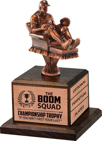 Bronze Finish Armchair Fantasy Baseball Sculpture on Walnut Base [GWB-FBS-9-B]