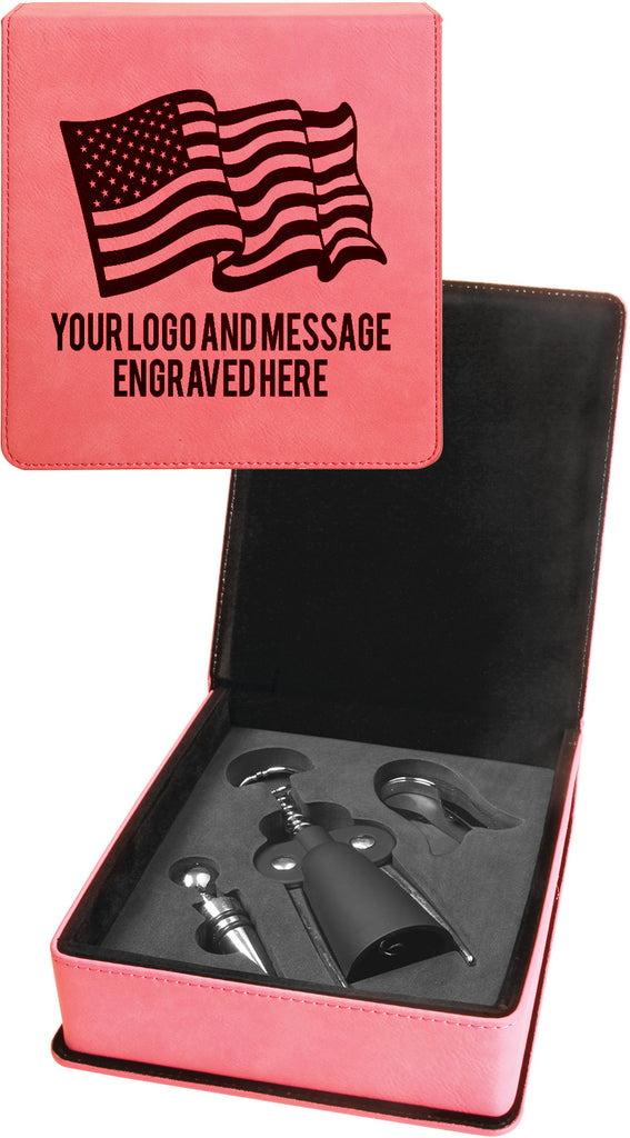 3 Piece Leatherette Wine Tool Set- Pink [WTS38J]