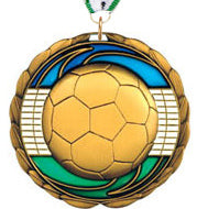 Soccer Epoxy Color Medal - Gold [MEC2-SC-G]