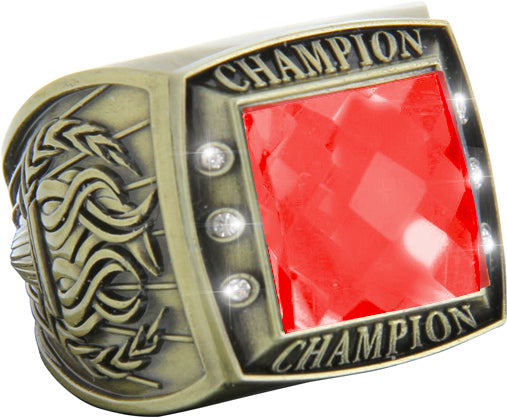 Championship Ring with Red Center Stone- Gold [RGSJ-G-CHMP-RED]
