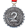 2.75 inch 2nd Diecast Medal with Diamond Cut Border- Silver [MM275DC-2ND]