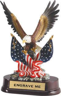 Eagle with 2 American Flags Resin [EC202-C]