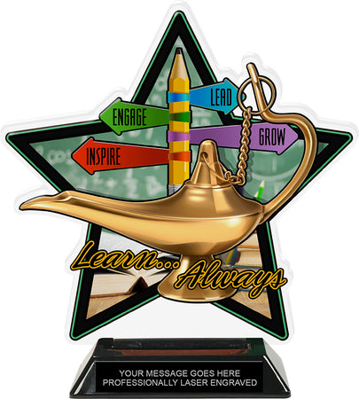 Lamp of Knowledge Colorix-T Acrylic Trophy- 8.25 inch [TACR8-KN-LMP-Q]