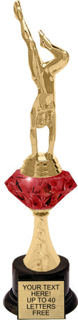 Ruby Red Diamond Riser Trophy on Synthetic Base [TRDDR10R]