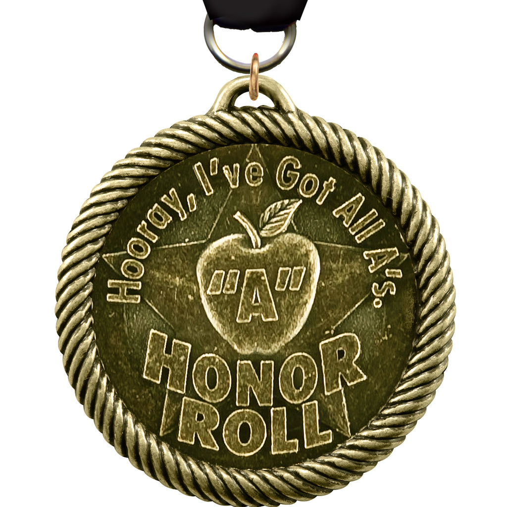 Hooray!- I've Got All A's Honor Roll Scholastic Medal [M2SCH-GAAHR]
