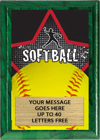 Softball Full Color Star Plaque [PEDG5-SB]