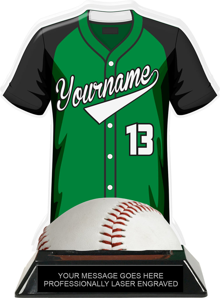 Baseball Jersey Colorix-T Acrylic Trophy - Green [TACR7-JSY-BS-GRN-Q]