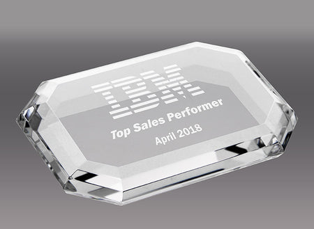 Crystal Beveled Rectangle Paperweight [CPWREC-X]