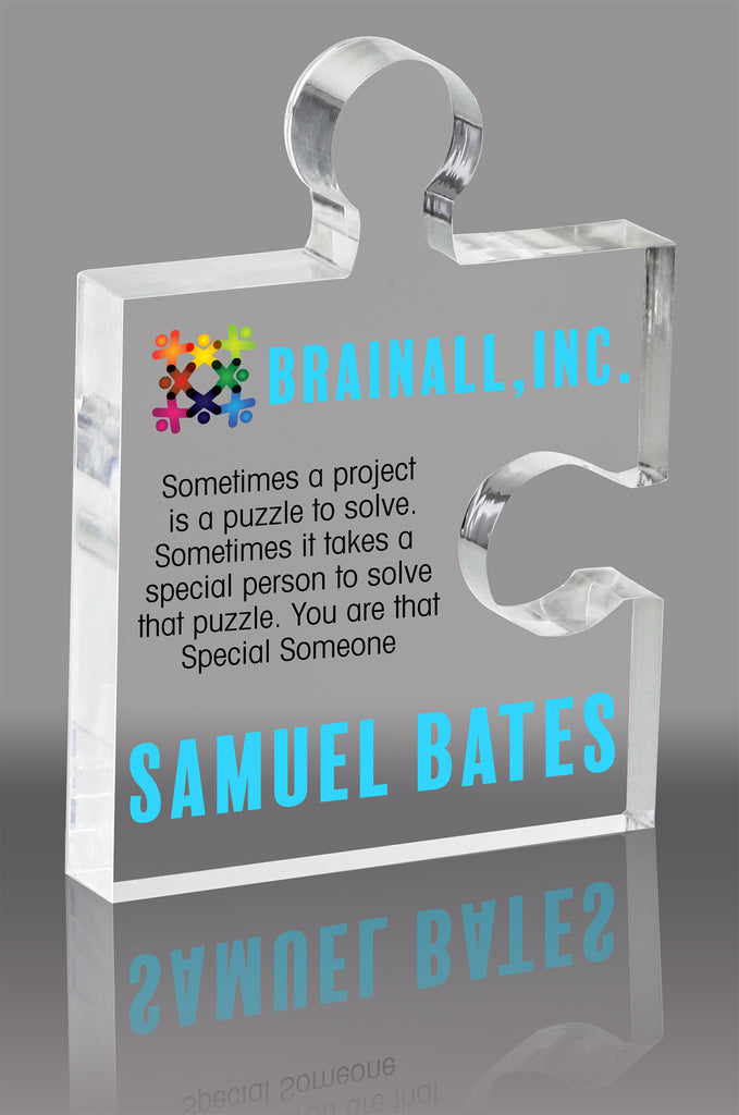 Color Puzzle Piece Clear Acrylic Block - 5.25 inch [APZL1-5-FC-Q]