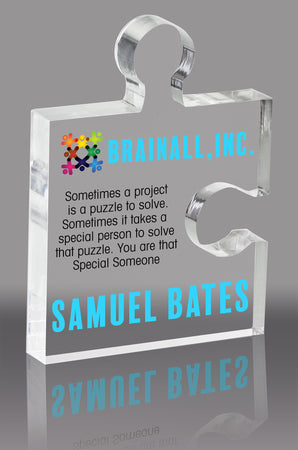 Color Puzzle Piece Clear Acrylic Block - 5.25 inch [APZL1-5-FC-Q]