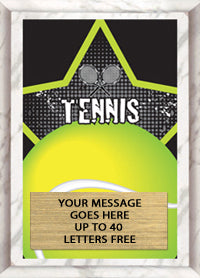 Tennis Full Color Star Plaque [PEDG5-TN]