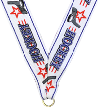 7/8 x 30 in. Hockey Star Neck Ribbon [NKRB-1041]