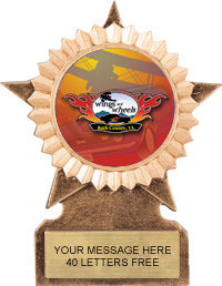 Custom Insert Star Ribbon Resin Trophy [RXSTR11-S]