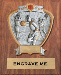 Basketball Sport Legend Shield Plaque - Female 9"x12" [P9RSLS-BKF]