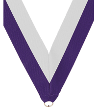 7/8 x 30 in. Purple & White Neck Ribbon [NKRB-1020]