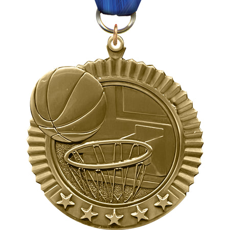 2.75" Basketball 5 Star Medal [MP36-BK]