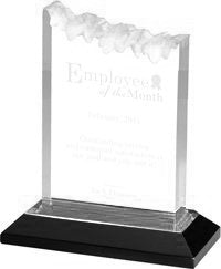 Acrylic Frosted Award with Reflective Bottom- Silver 6 inch [AFRST6-SLV]