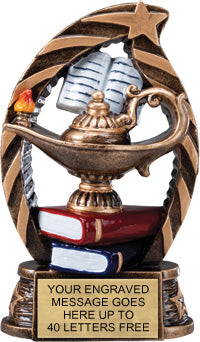 Lamp of Knowledge Star Flame Resin Trophy [RSF5-KN]