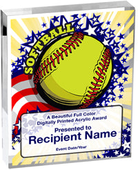 Softball Vibrix Acrylic Awards [3/4 inch thick]