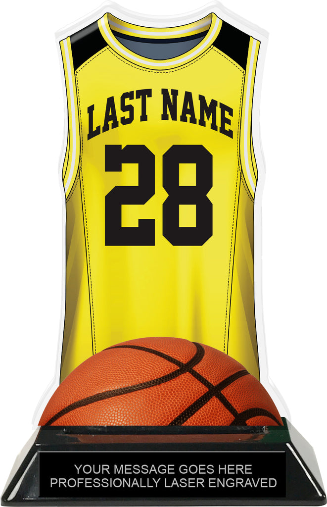 Basketball Jersey Colorix-T Acrylic Trophy - Yellow [TACR7-JSY-BK-YLW-Q]