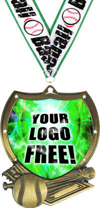 Baseball Shield Custom Insert Medal [MXSHLD-BS]