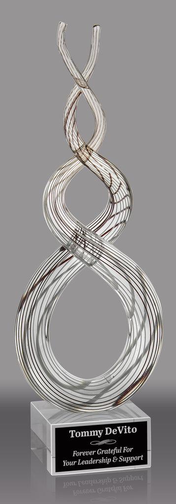 Clear & Bronze Art Glass Twist - 12.5 inch [AGC36]