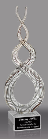 Clear & Bronze Art Glass Twist - 12.5 inch [AGC36]