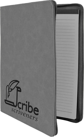 Gray Leatherette Portfolio with Zipper [PZPJ912-354]