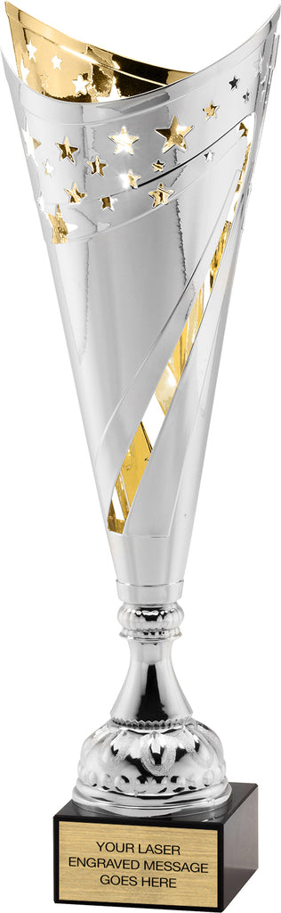 Two-Tone Silver and Gold Stars Split Cups