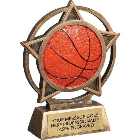 Basketball Orbit - 4.5" Resin Sculpture Trophy [RPORB-BK]