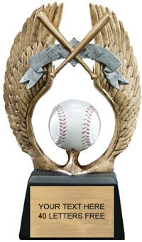 Baseball/Softball Winged Sport Resin Trophy [WSR6-BS]