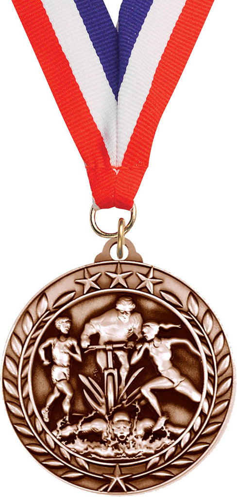 Triathlon Dimensional Medal- Bronze [MSW2-TRI-B]