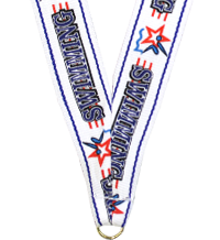 7/8 x 30 in. Swimming Star Neck Ribbon [NKRB-1006]