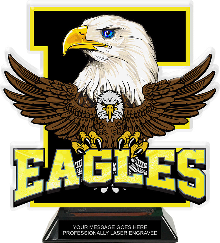 Eagle Mascot Colorix-T Acrylic Trophy- 8.25 inch [TACR8-MSCT-EG-Q]