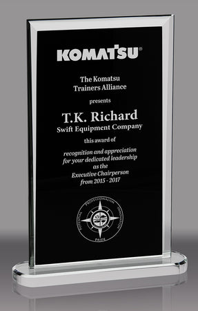 Rectangular Glass Award with Black Silk Screened Center [GT2937-10]