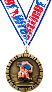 Wrestling 3D Rubber Graphic Medal [MRFC2-WS]