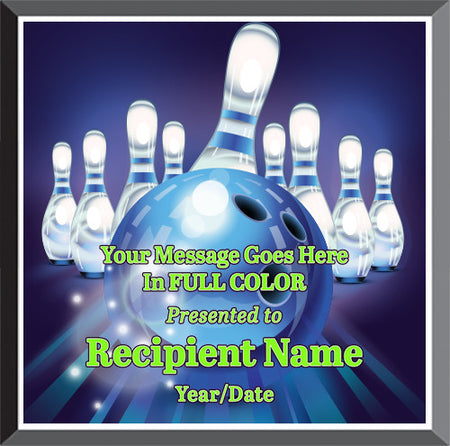 Bowling Square Graphix Plaque [PGFXQ1010-BW]