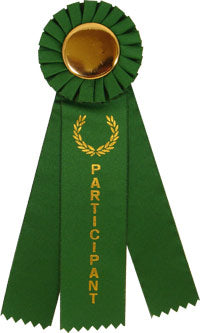 Participant Triple Streamer Rosette Ribbon [R10R3-PART]