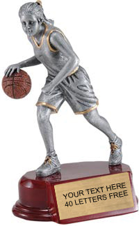 Basketball Silver Resin on Piano Finish Base - Female [SCR6S-BKF]