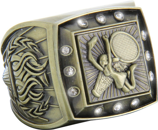 Championship Ring with Activity Insert- Cheer Gold [RGSJ-G-12ST-CH]