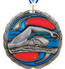Swimming Epoxy Color Medal - Silver [MEC2-SW-S]