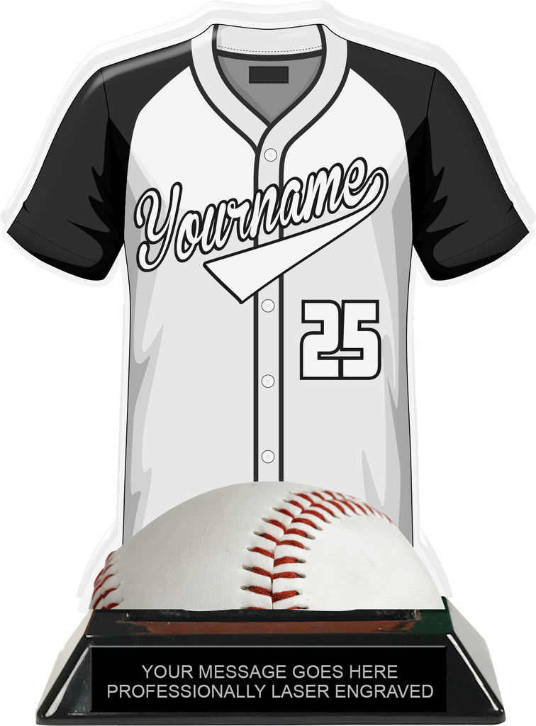 Baseball Jersey Colorix-T Acrylic Trophy- White [TACR7-JSY-BS-WHT-Q]