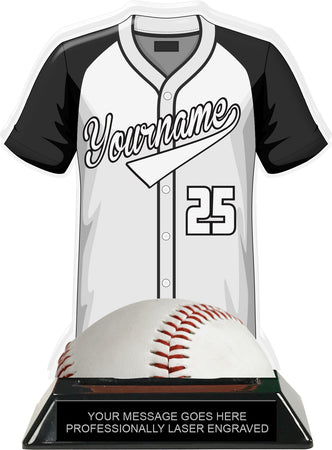 Baseball Jersey Colorix-T Acrylic Trophy- White [TACR7-JSY-BS-WHT-Q]